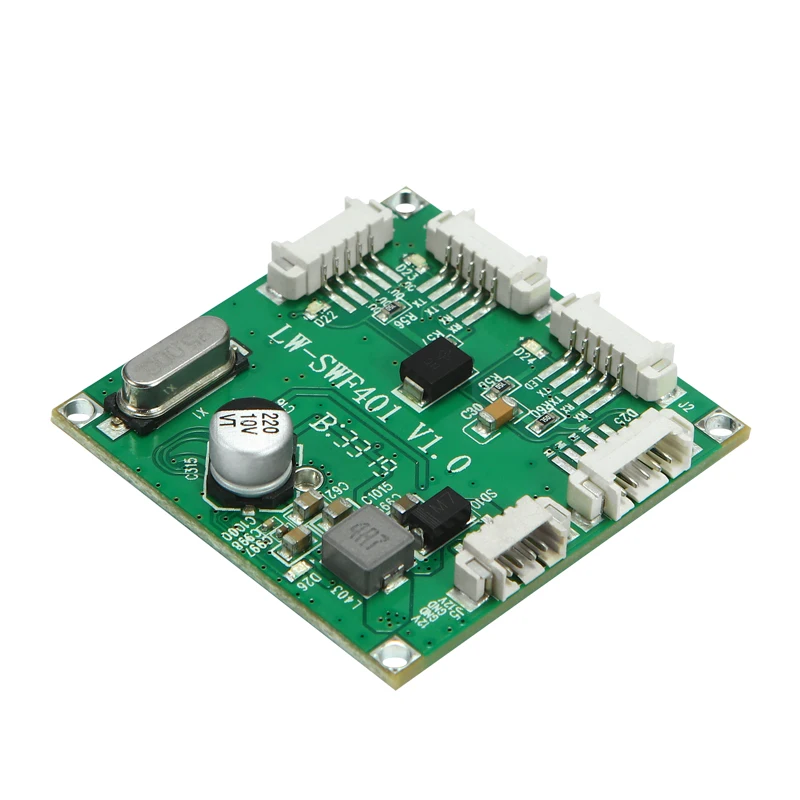 Mini módulo de interruptor de rede com 4 portas, módulo de interruptor de rede industrial com câmera 38x38mm integrada, placa de circuito e internet