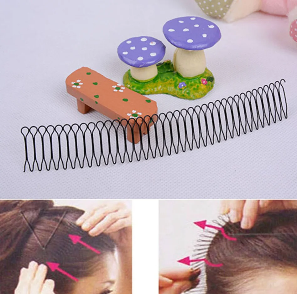 Professional Invisible Broken Hairpin Adult Tiara Tools For Women Roll Curve Needle Invisible Bangs Comb Styling Accessory