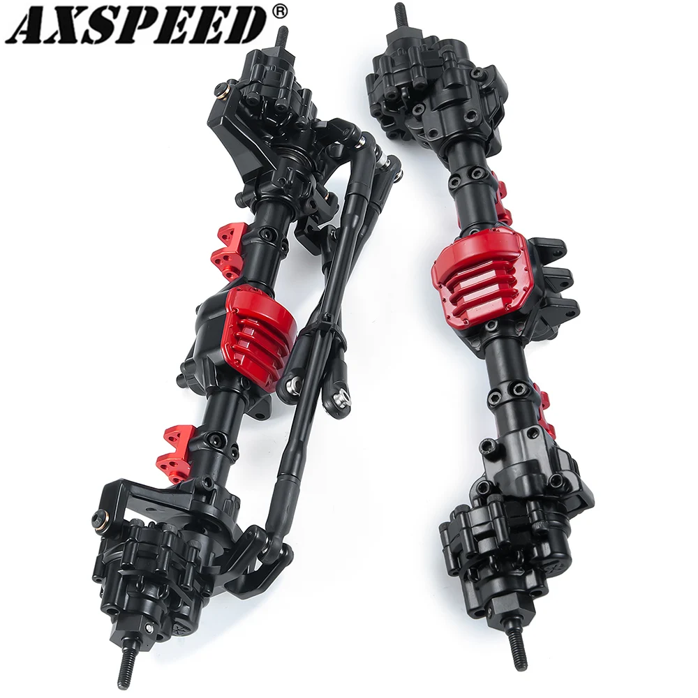 

AXSPEED Metal Portal Axle Front and Rear Compete Axle for 1/10 RC Crawler Car Axial SCX10 II 90046 90047 90059 90060