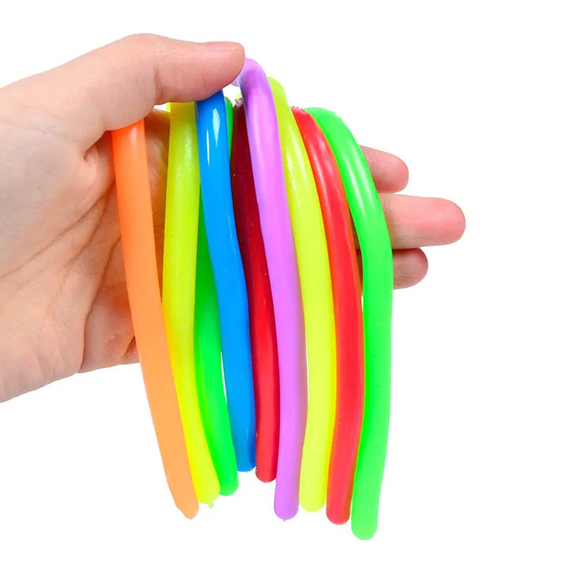 

Elastic Pressure Reducing Rope Noodles Shape Stretchy String Squeezing Rope Funny TPR Squeeze Sensory Toy Pull Twirl Release Toy