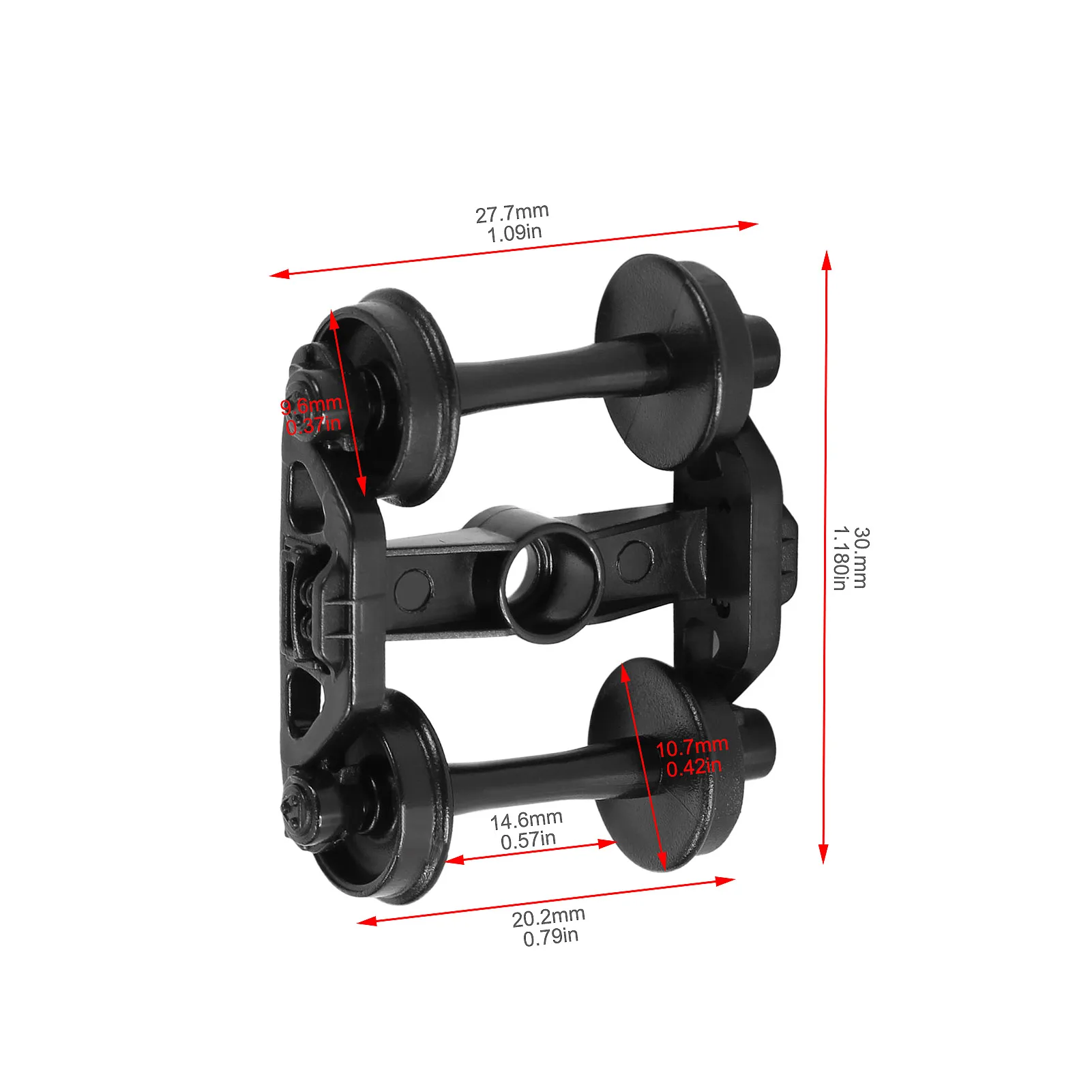 Evemodel 12pcs Model Trains HO scale 1:87 Roller Bearing Truck POM with 33\