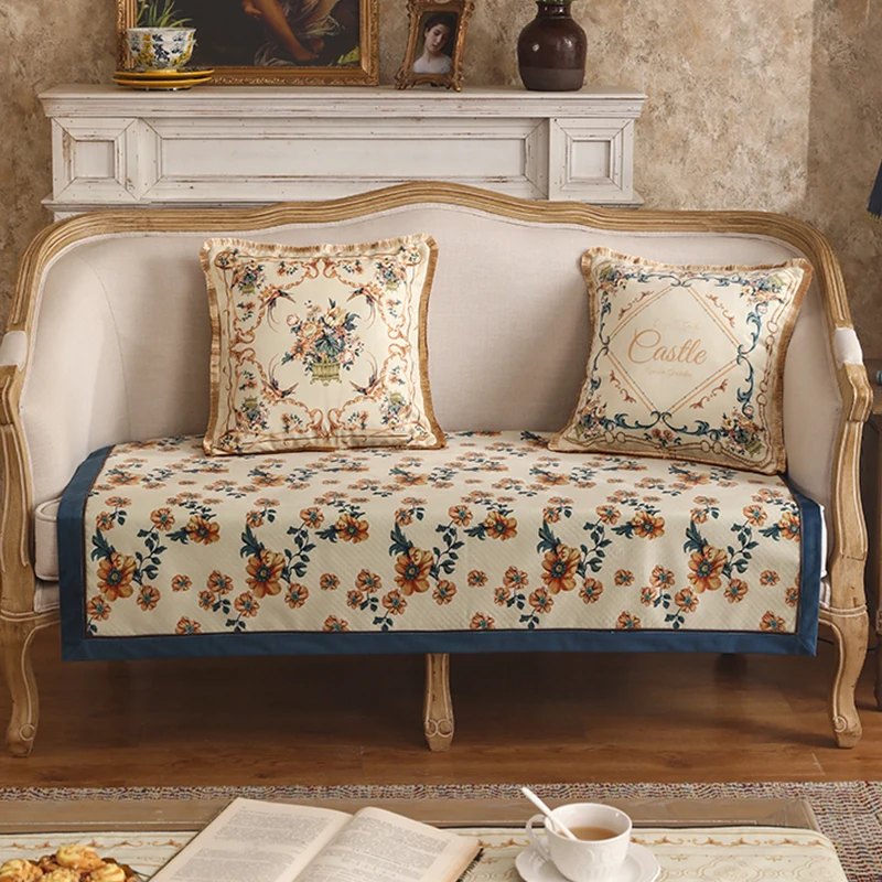 Flower Sofa Cover American Style Village Style Sofa Cushion Home Living Room Retro Sofa Cover Slipcover Four Seasons Universal