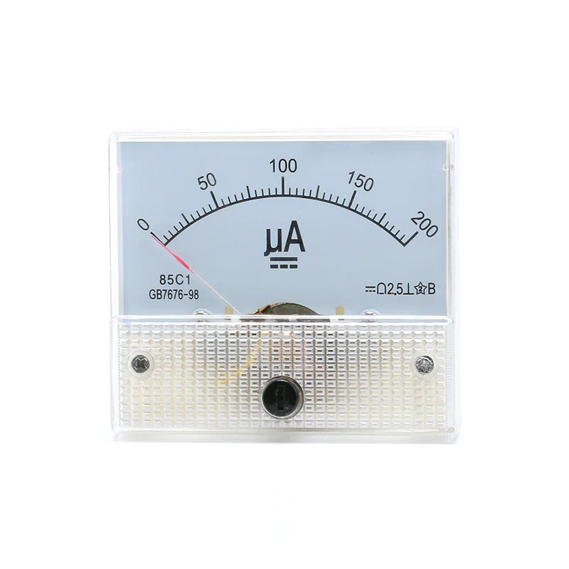 85C1 DC Analog Current Meter Panel 1A 3A 5A 10A 30A 10mA 50mA 100mA 500mA 50uA 100uA 200uA 500uA AMP Gauge Current Ammeters