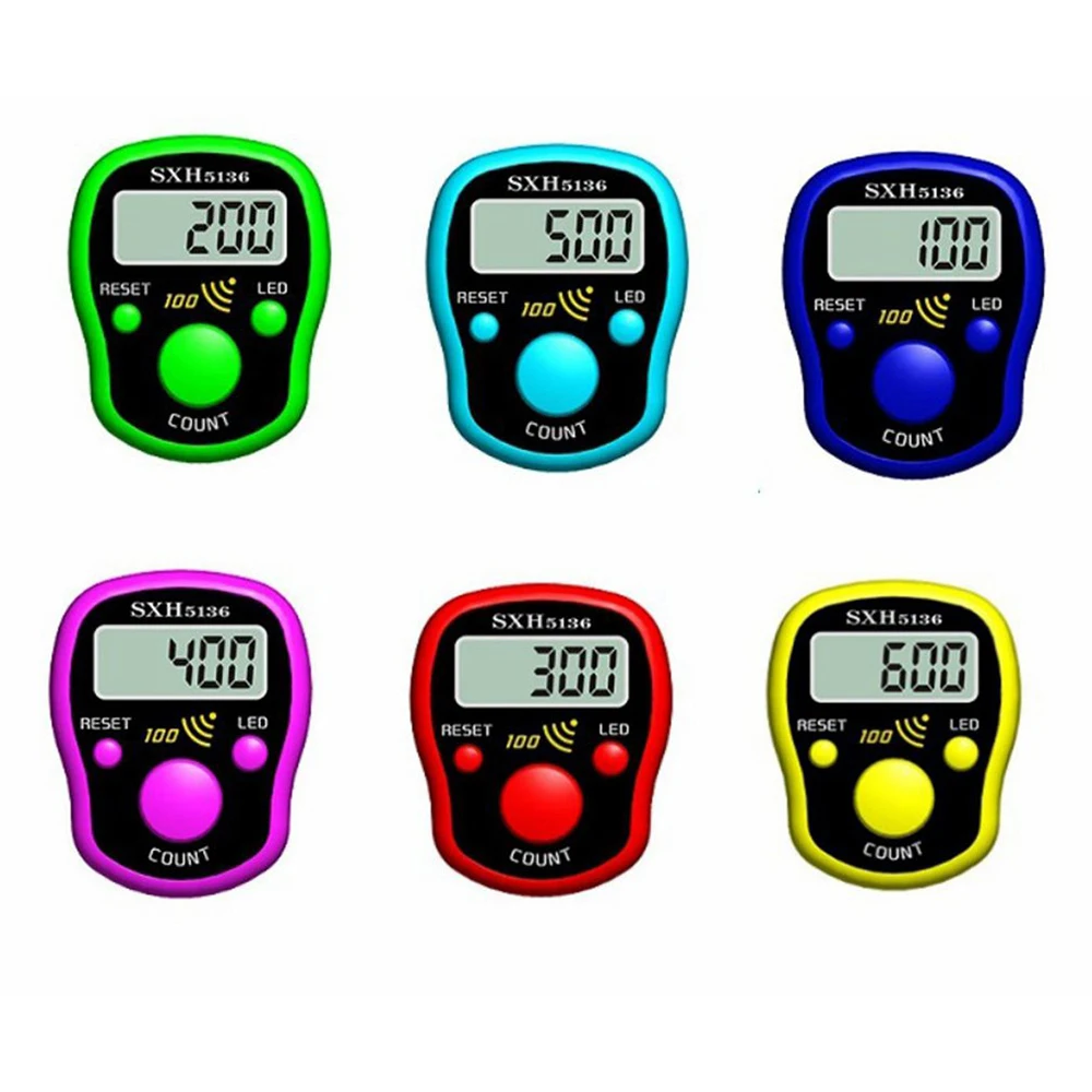 SXH5136 Factory Wholesale Electronics Ring Digital Tally Counter with LED Tasbih Digital 100 beep sound