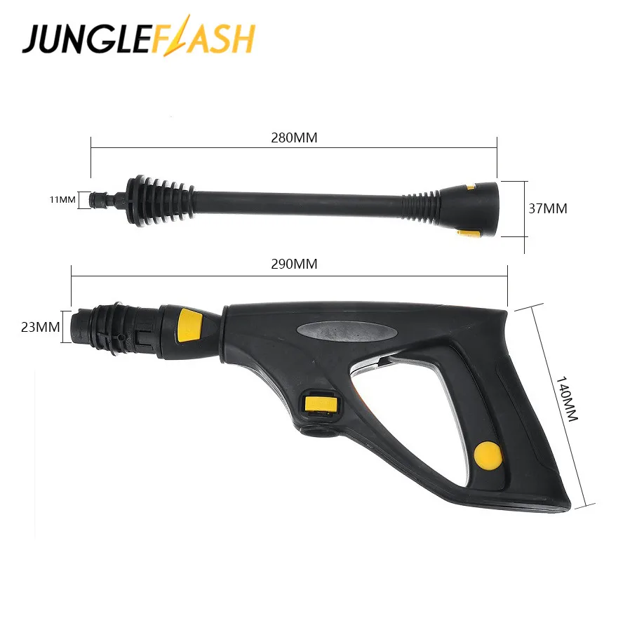 JUNGLEFLASH 20Mpa High Pressure Washer Water Spray Gun For Bosch AQT Black Decker Garden Cleaning Long Auto Tube Car Accessories