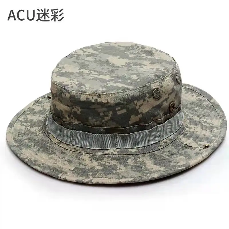 Camouflage Bucket Hats Hunting Outdoor Hiking Fishing Sun Protector Fisherman Cap Tactical Men