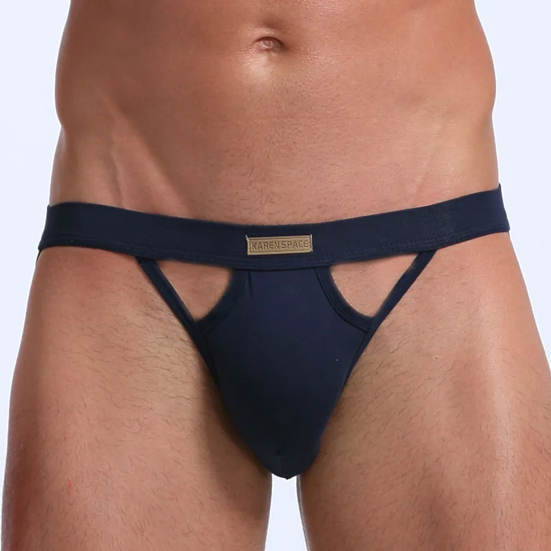 Jockstrap cotton Men Mesh Underwear G-Strings & Thongs Sexy Gay Penis pouch bikini buttocks Hollow thong men underwear