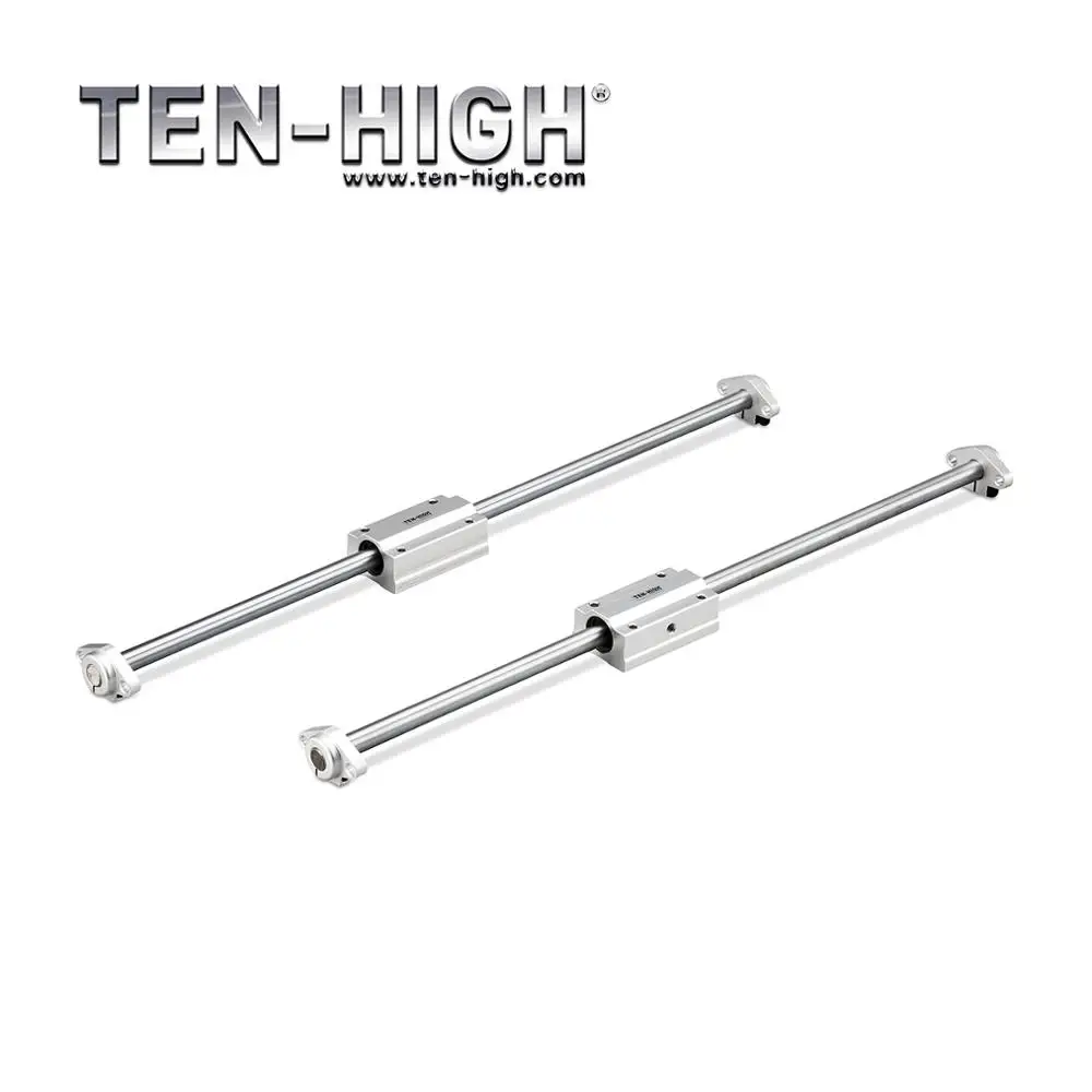 Ten-high kit linear guides for CNC Diam 35mm polished Shaft 1 * cylindrical axis + 1 * linear carriage + 2 * supports uuluu