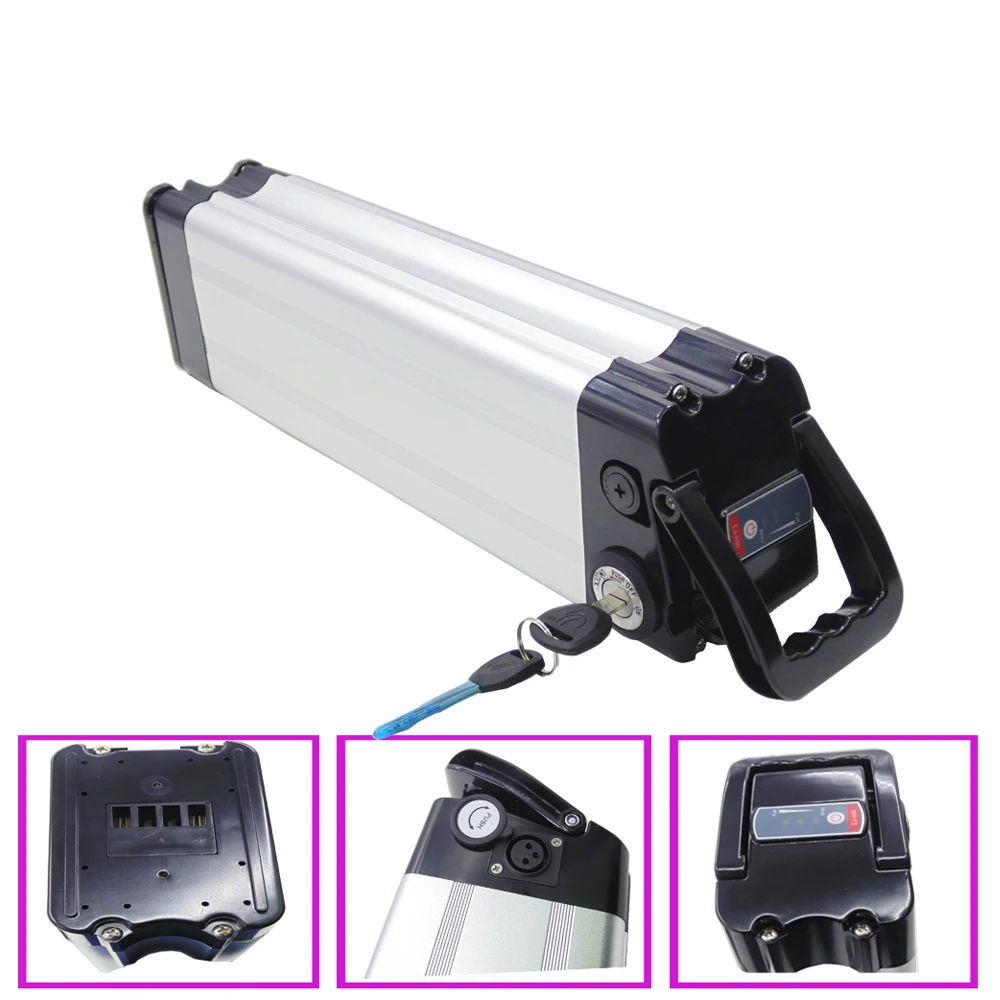Lithium Ion Ebike Battery Pack, Silver Fish Electric Bicycle Battery, 24V, 20Ah