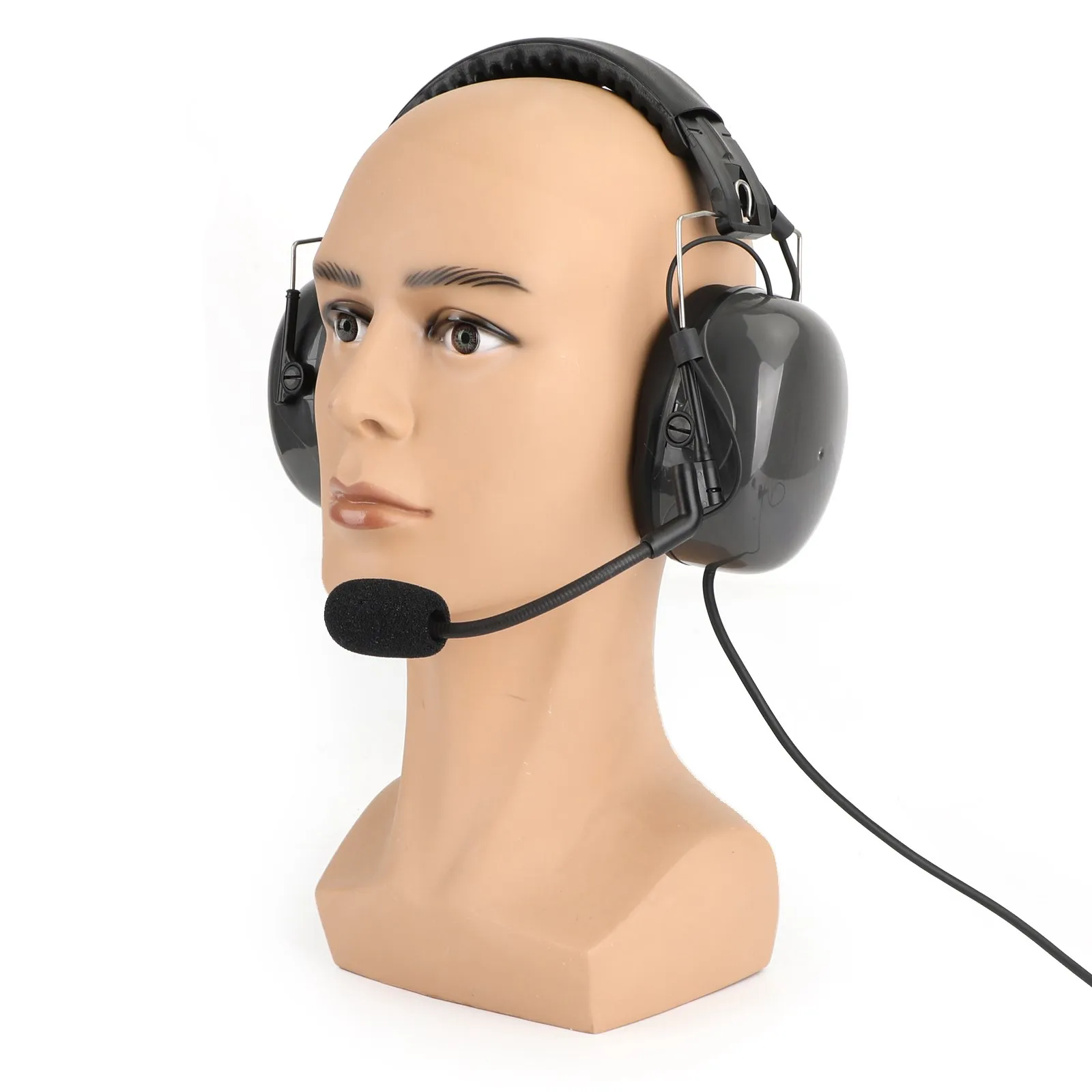 Artudatechノイズキャンセルオーバーヘッドセット、ウォーキートーキーアクセサリー、ケンウッドtk3107 tk3200 tk2160 baofeng BF-888Sに適合