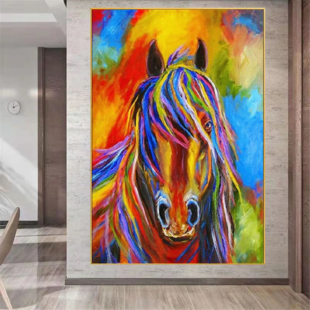 

Make Up Animal Oil Painting Painted Art Animal Horse Canvas Image Abstract Gift Paintings Living Room Home Decor Wall Picture