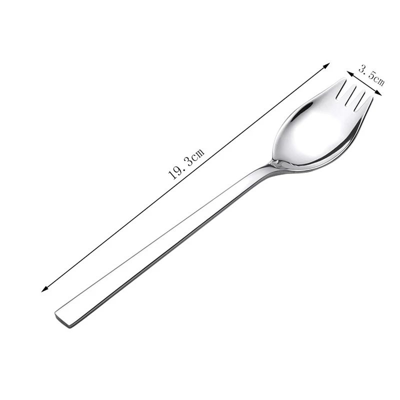 304 stainless steel long handle fork spoon one spoon creative household salad spoon student fruit fork spoon wholesale