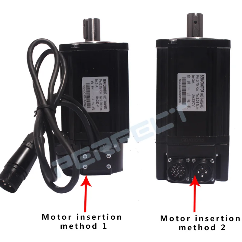 90ST-M02430 0.75KW 220V AC Servo motor 3000RPM 2.4 N.M 750W Single-Phase ac drive permanent magnet Matched Driver A1-15A