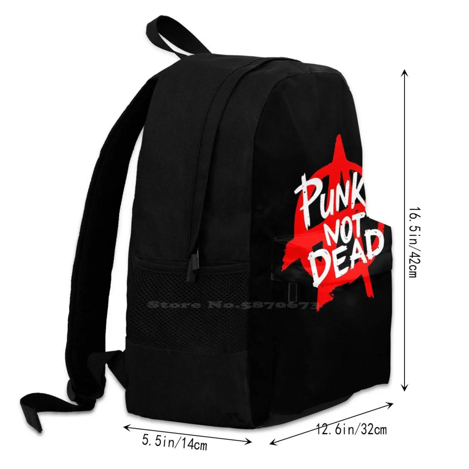 Punk Punk Black Punk Mochila para homens e mulheres, Girls Teenage Bag