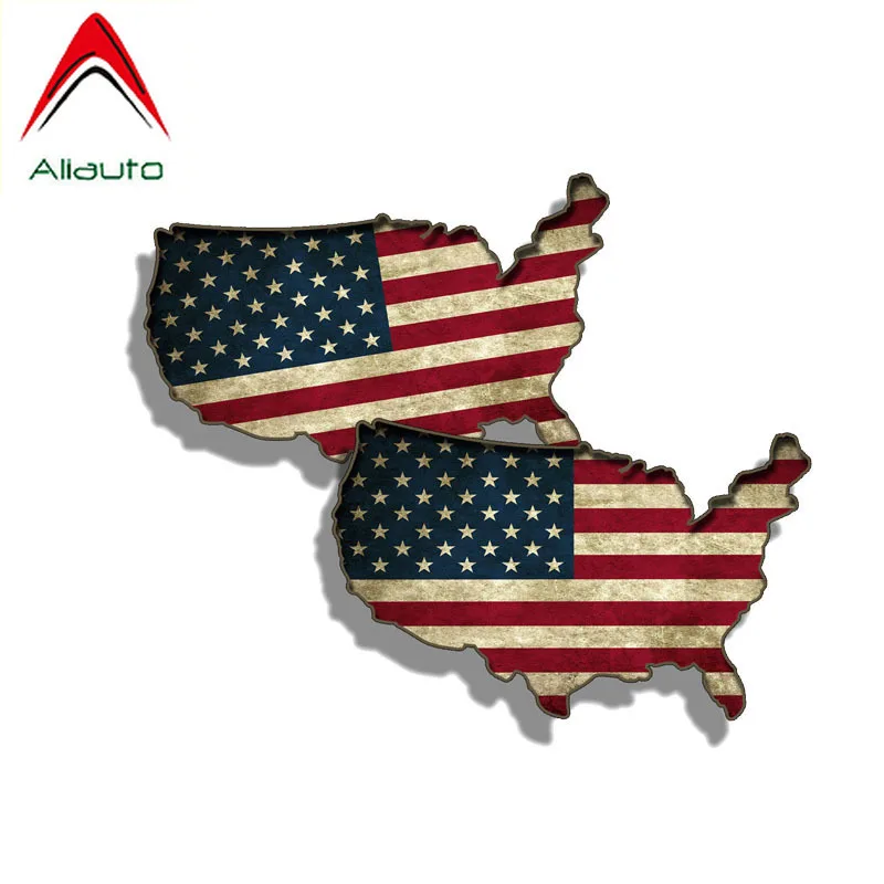 Aliauto 2 X Peraonslity سيارة ملصقات ريفي USA العلم غطاء الصفر الاكسسوارات PVC صائق لمرسيدس هوندا تويوتا فولكس فاجن ، 11 سنتيمتر * 7 سنتيمتر