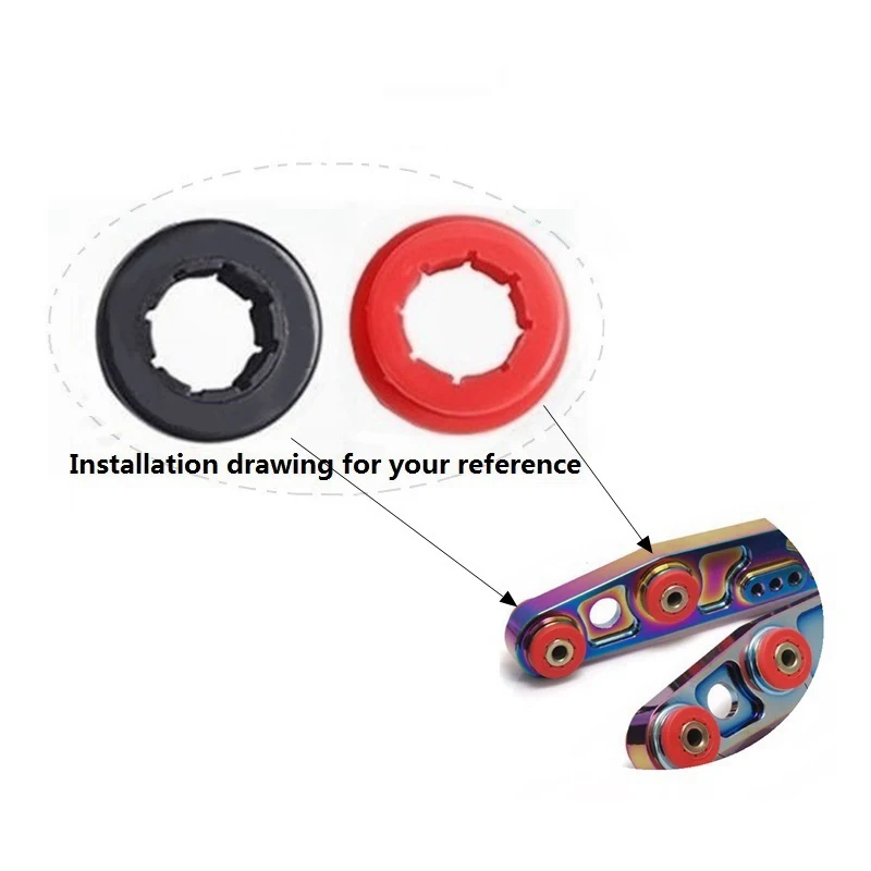 Car Styling 12 pz/lotto braccio di controllo inferiore Kit boccole Camber posteriore rosso/nero