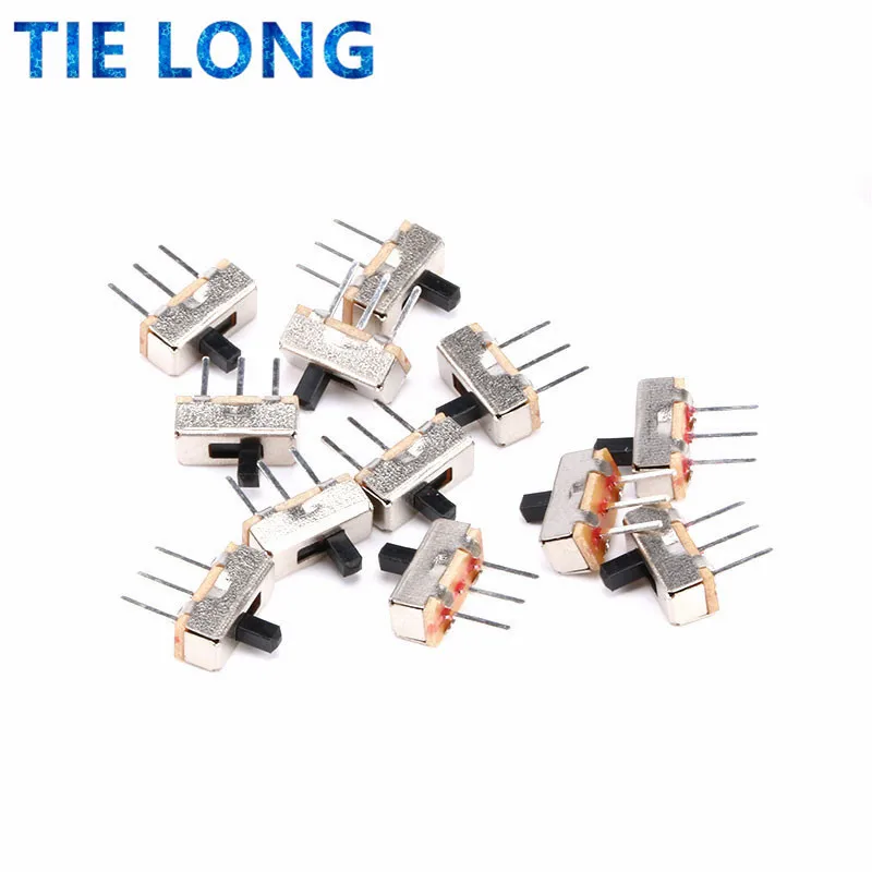 10pcs Interruptor on-off mini Slide Switch SS12D00 SS12D00G3 3pin 1P2T 2 Position High quality toggle switch Handle length:3MM