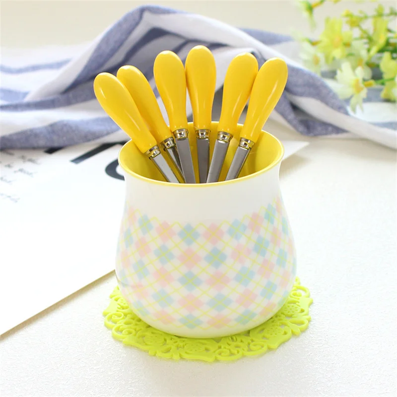 6pcs Fruit Fork Set Ceramics Food Picks for Kids Adults Bento Accessories Cake Dessert Forks with Ceramic Holder for Home Picnic