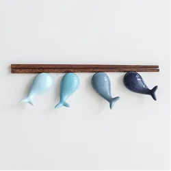 Cute Mini Whale Ceramic Chopstick Holder Home Hotel Kitchen Tableware Creative Dining Table Home Decoration Small Ornaments