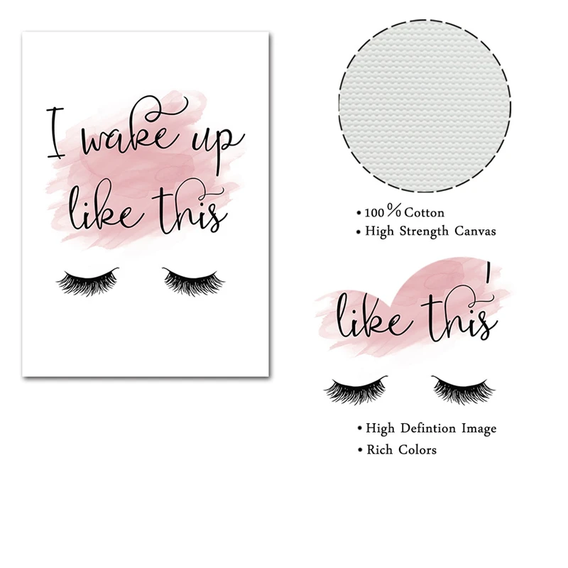 Lash Extensions Guide Poster Makeup Posters And Prints Eyelash Canvas Painting Quotes Wall Art Print Pictures Girls Room Decor