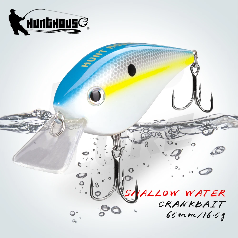 Hunthouse Fishing Lures Hard Baits Crankbait Floating 16.5g 65mm KVD 2.5 Squarebill Wobblers Swimbait For Pike Bass Trout