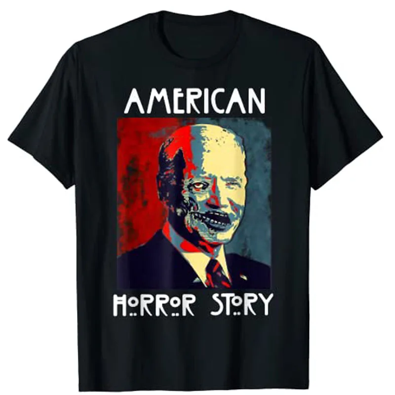 

Biden Horror American Zombie Story Halloween Retro Vintage T-Shirt Harajuku Women Clothing Oversized Graphic Tee