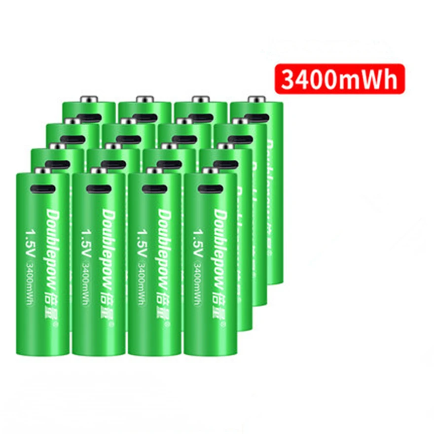 

16pcs/lot Original 1.5V AA rechargeable battery 3400mWh USB rechargeable lithium battery fast charging via Micro USB cable