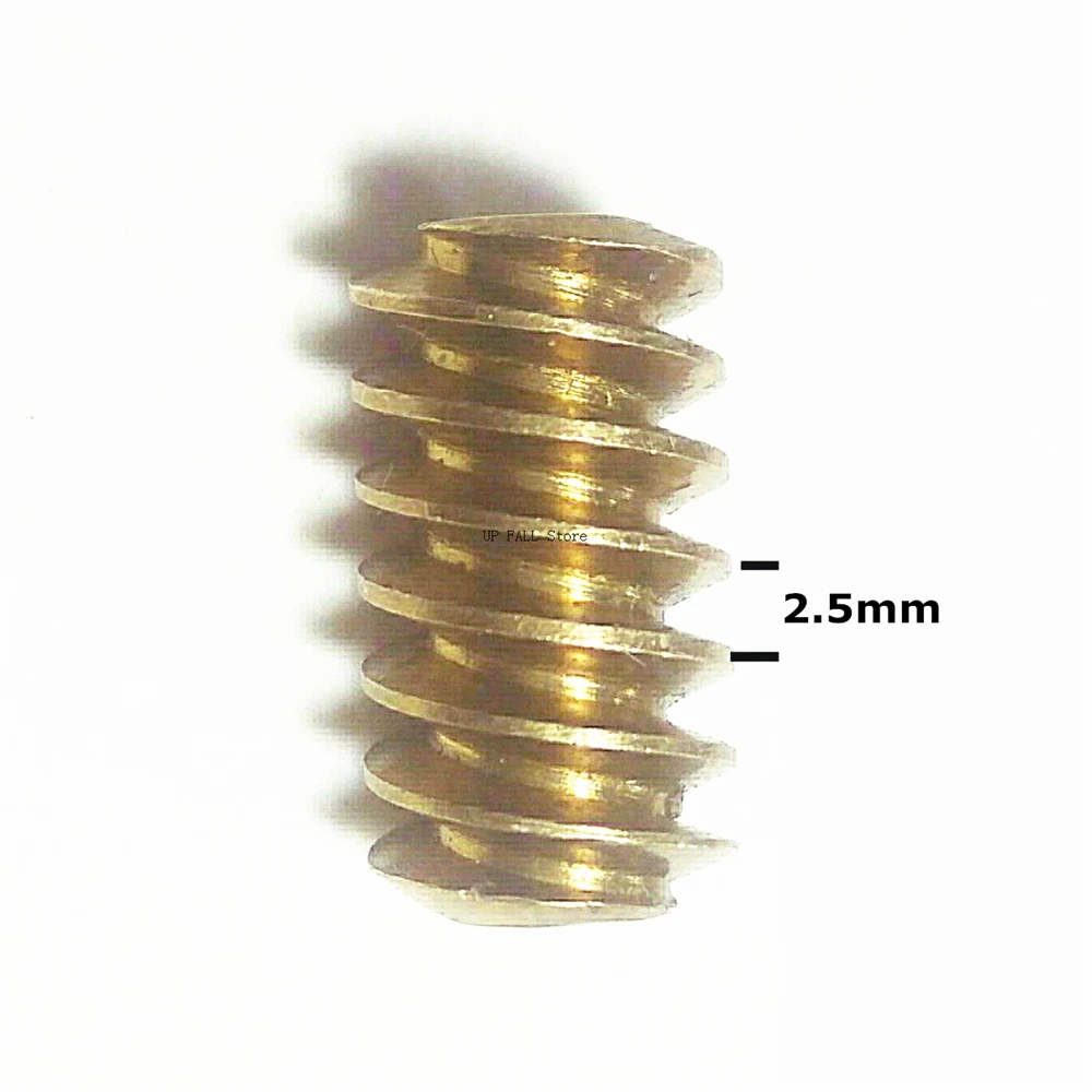 Piezas de reducción de husillo de Motor DIY, tornillo de cobre de 10mm, sin aleta de 3,17 MM