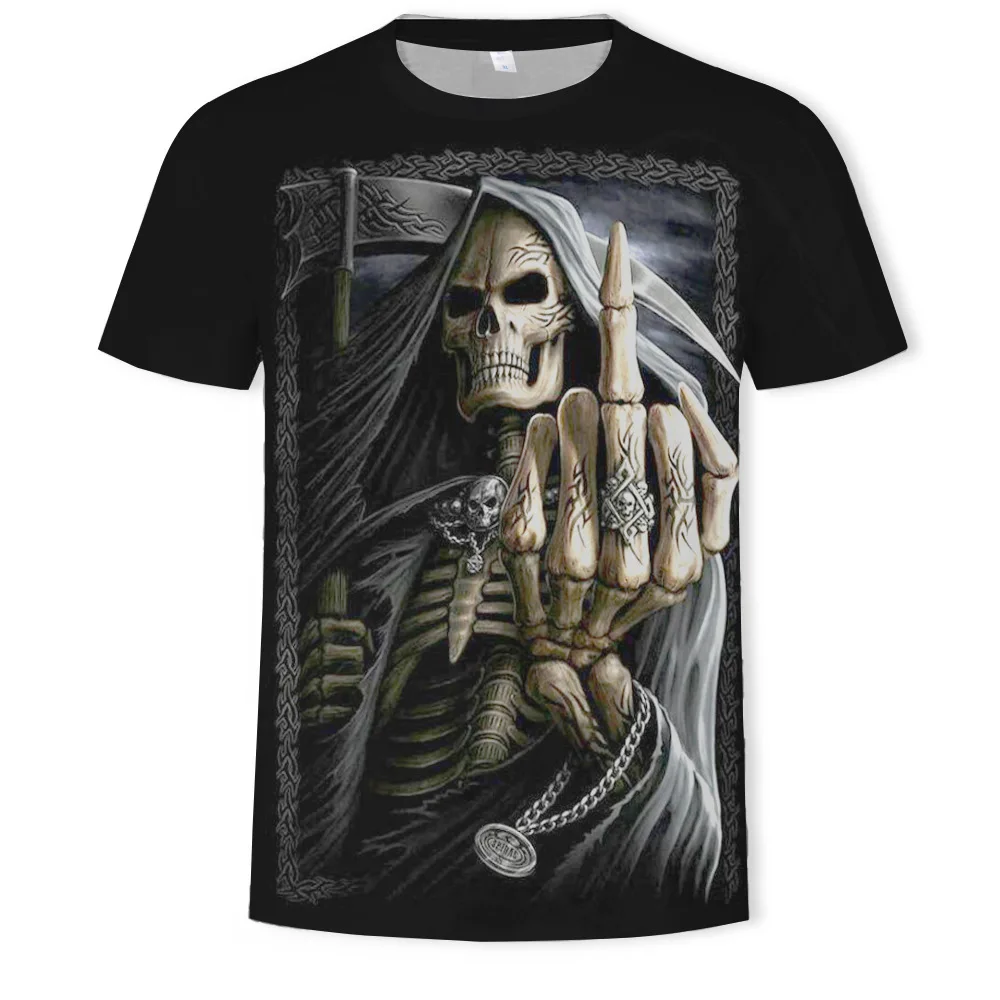 Men\'s T-shirt Skull 3D Printe fashion Death Scythe Casual Short Sleeve O-Neck Domineering male Tshirts