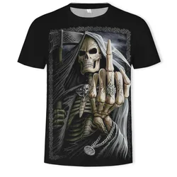 Men's T-shirt Skull 3D Printe fashion Death Scythe Casual Short Sleeve O-Neck Domineering male Tshirts