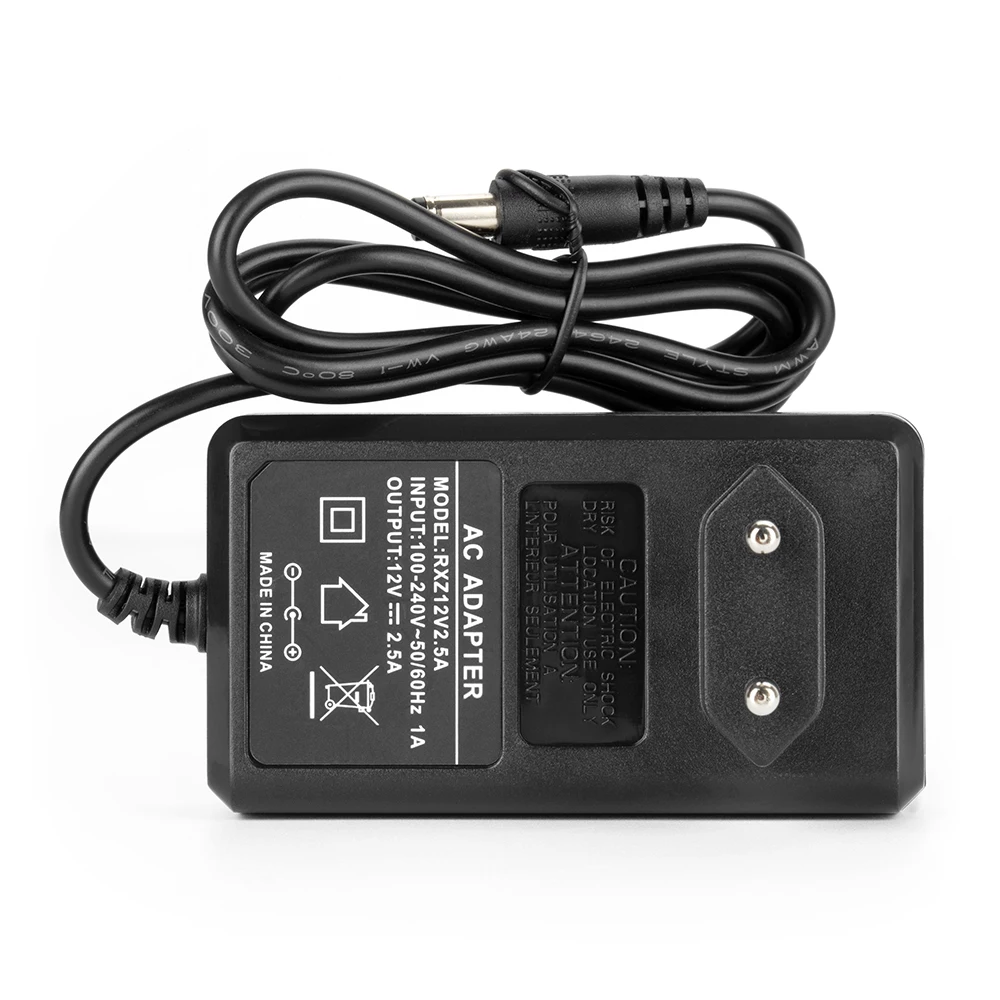 Adaptador Conversor, Fonte de Energia, 1M, UE, Reino Unido, AU, EUA, DC 12V, 2.5A, AC 100-240V, 50Hz, Plugue para Câmera de CCTV, 60Hz, 1000mA