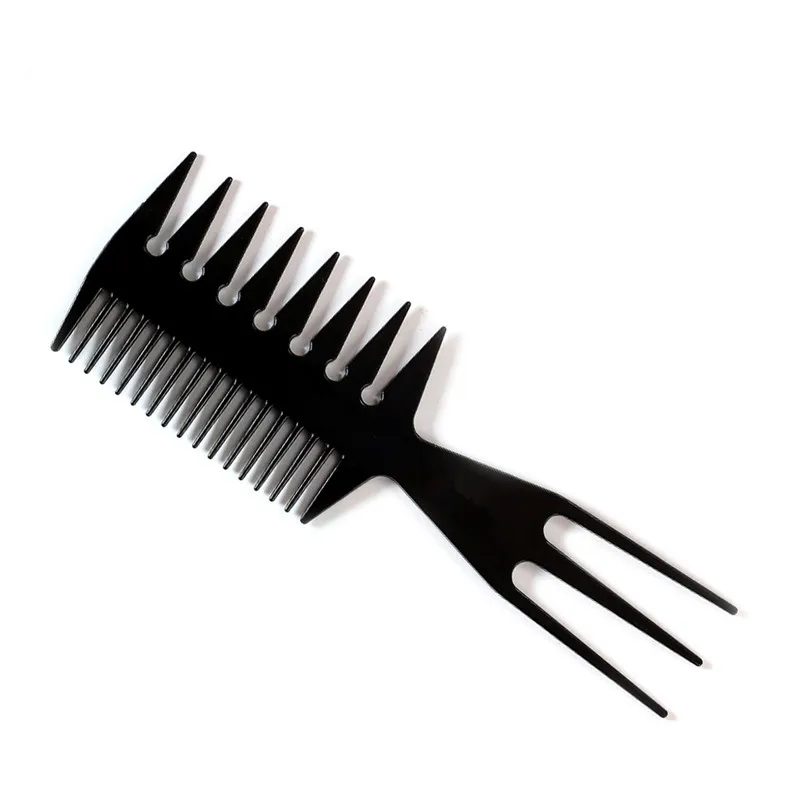 Professional Double Side Tooth Combs Fish Bone Shape Hair Brush Barber Dyeing Cutting Coloring Brush Man Hairstyling Tool T0730