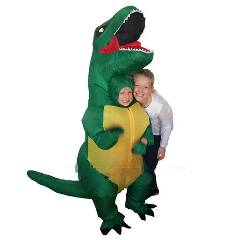 Halloween crianças T-REX inflável dinossauro mascote traje crianças vestido roupas cosplay jogo de festa roupas publicidade