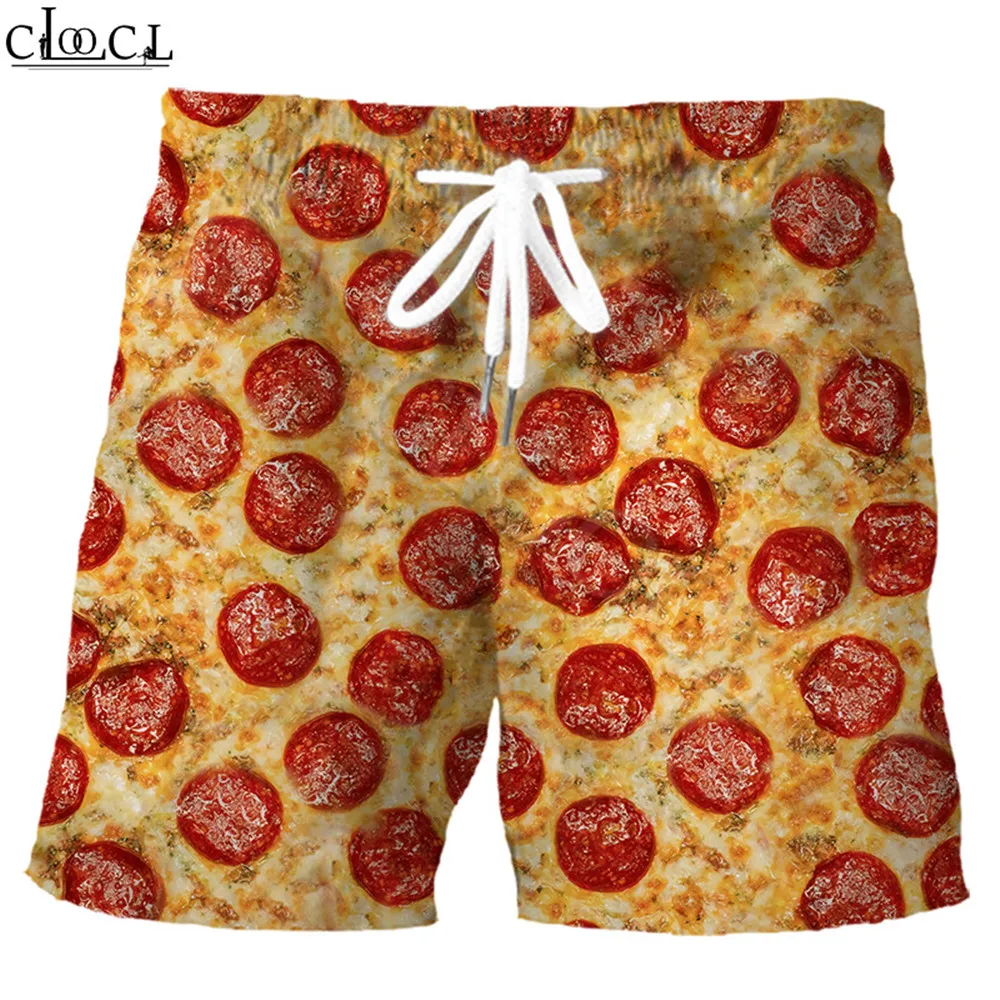 Men Shorts Gourmet Instant Noodles Sausage Pizza 3D Print Sports Shorts Fashion Hip Hop Streetwear Casual Beach Shorts