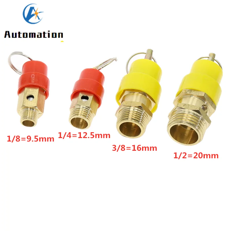 1KG - 12KG Air Compressor Safety Release Relief Valve Connector Air Gas Pressure Relief Regulator 1/4\'\' 3/8\