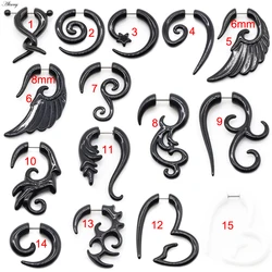 Alisouy 2pcs Acrylic Fake Cheater Twist Spiral Ear Taper Gauges Expander Earring Plug Body piercing jewelry