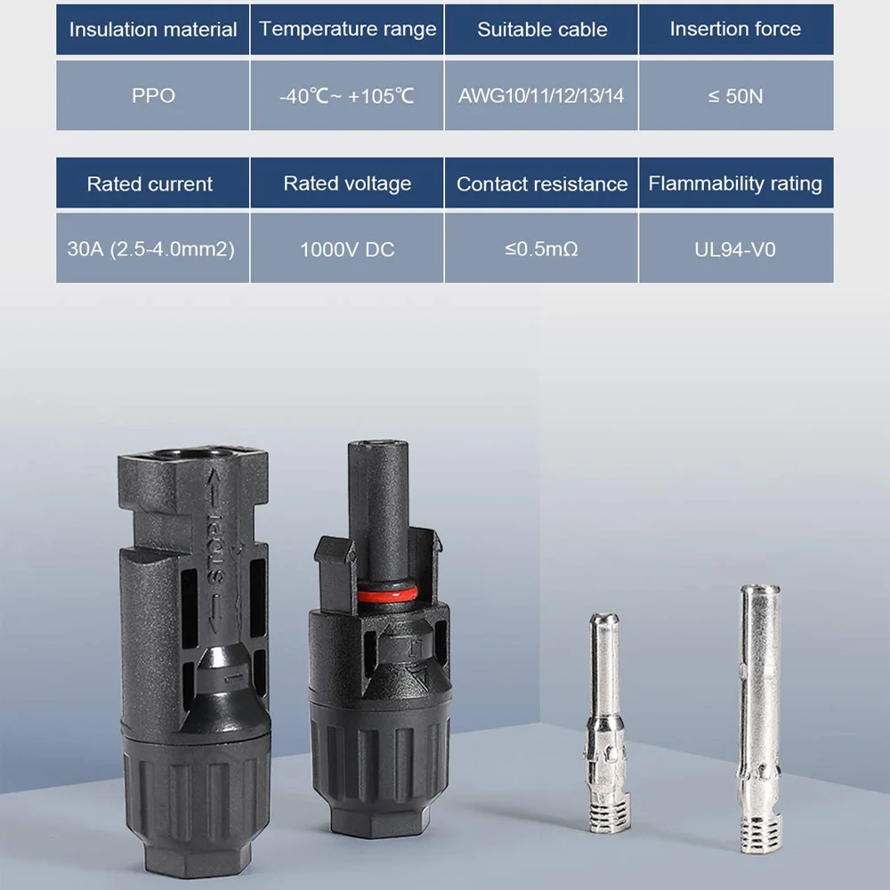 태양광 케이블 연결 방수 PV 커넥터, DIY 태양광 패널 충전기, 스피닝 도구 무료, 5 쌍