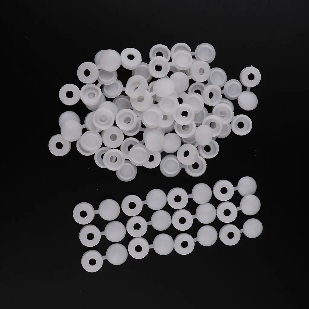 50pcs Plastic Car Hinged Cover  Number Plate Fitting Fixing Self Tapping Screw Cover