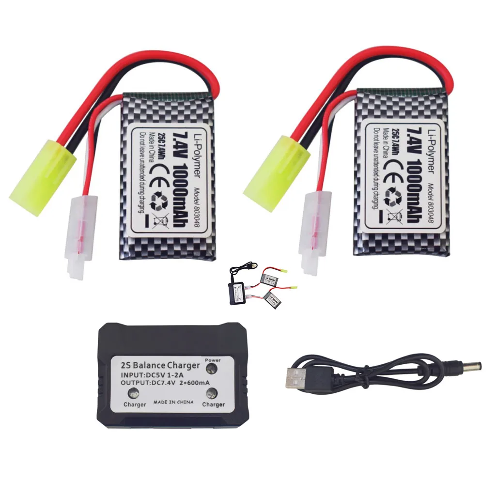 2PCS 7.4V 1000mAh Odamiya plug Li-Po battery+2 in 1 charger for 9300 9310 9305E 9304E 9303E 9302E 9301 9201E RC Drone