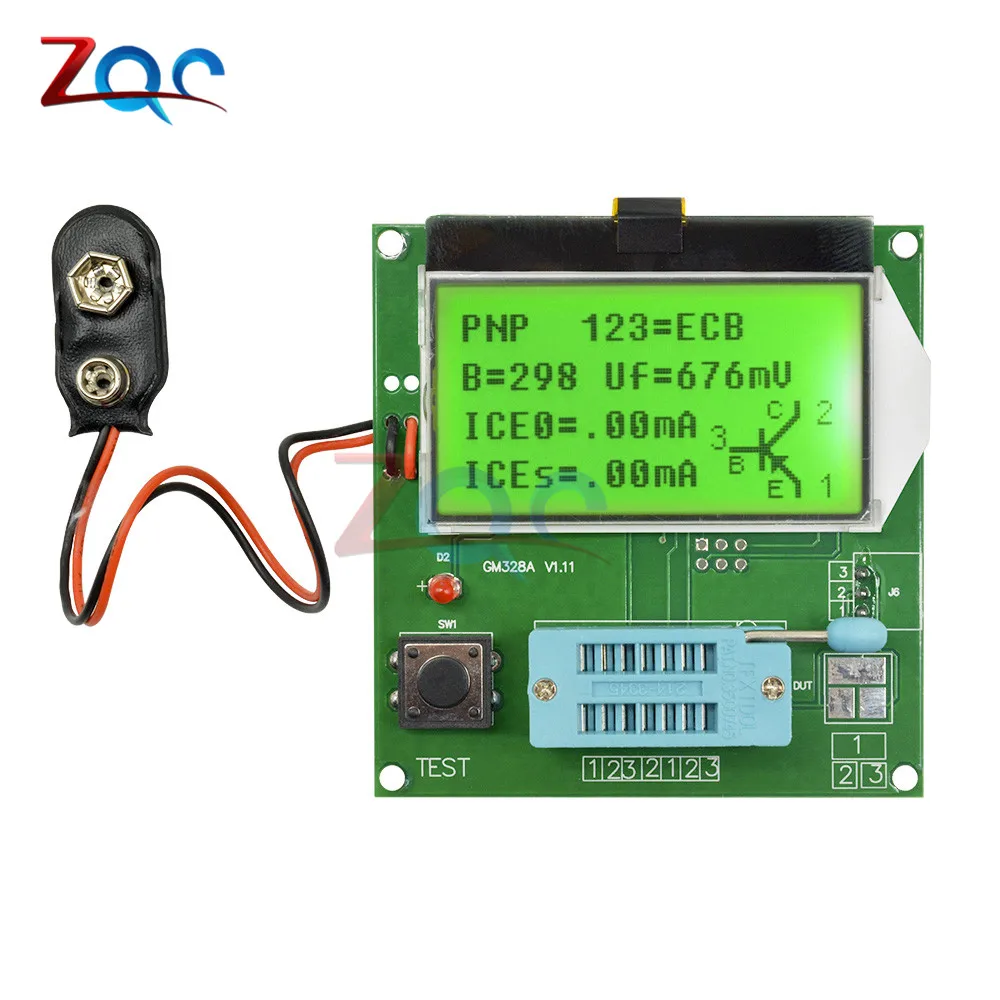 LCD GM328A Transistor Tester Capacitor Frequency Meter ESR/LCR/RLC/PWM Meter MOS/PNP/NPN Square Wave Signal Generator