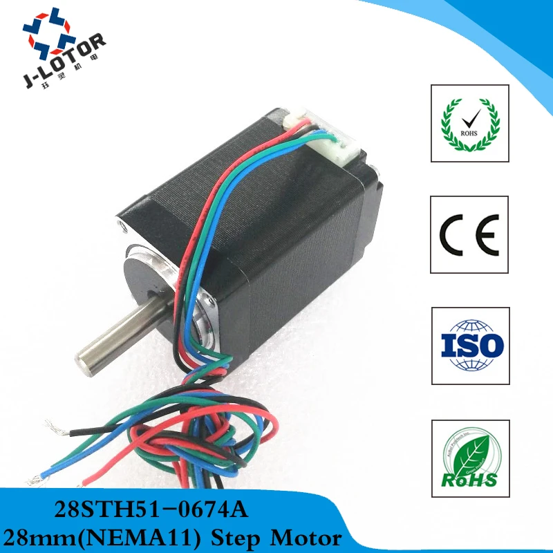 28BYGH51 28BYG51 2-phase 4-wries 28mm*51mm NEMA11 Stepper Motor 0.67A 0.12NM 28 Stepping Motor for Medical Appliance Motor