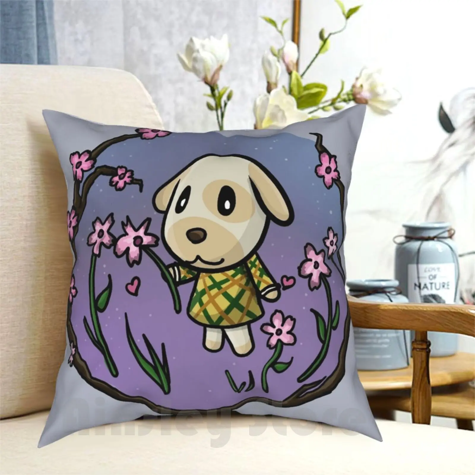 Goldie From Animal Pillow Case Printed Home Soft DIY Pillow cover Animal Marshal Acnl Coffee Sulky Wild Word New Leaf