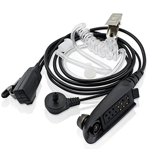 Auricular PTT acústico de aire de 2 cables para Motorola GP328, GP338, GP329, GP339, GP340, GP360, GP380 con tubo de aire de micrófono para auriculares