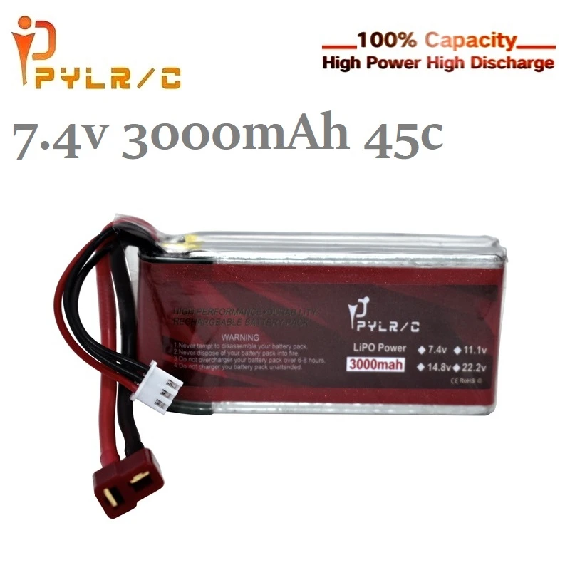 Upgrade Power RC Car Lipo Battery 2s 7.4V 3000mAh 45C Max 60C For Wltoys 12428 12423 RC Car feiyue 03 Q39 Upgrade parts Battery