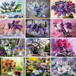 GATYZTORY 60x75cm Frame DIY Painting By Numbers Kits Lavender  Modern Home Wall Art Picture Flowers Paint By Numbers