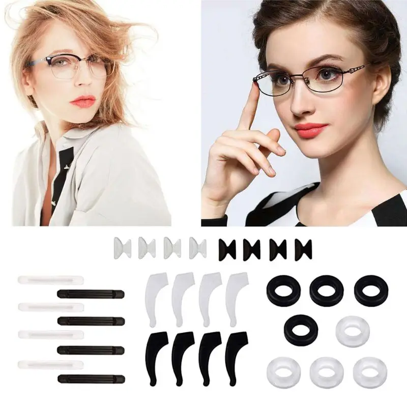 16 Pcs Comfortable Silicone Anti-slip Round Eyeglass Retainers for Sunglasses Reading Glasses Eyeglass Ear Hook Durable