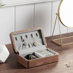 Amgoth Luxury Wood Jewelry Box Wooden Necklace Earring Watch Organizer Display Ring Holder Rustice  Storage Case Gift Box