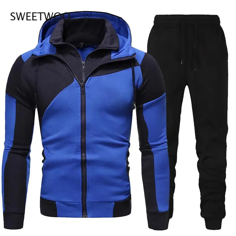 

Men's Autumn Winter Tracksuit Hoodies+Pants Sets Fleece Casual Jacket Sportswear Coats Male Streetswear Coat Oversized Suits