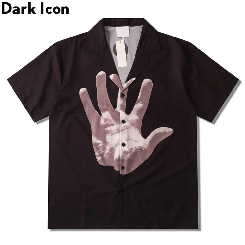 Dark Icon Street Fashion Men\'s Shirts Short Sleeve Summer Holiday Hawaiian Shirt Polo Shirt