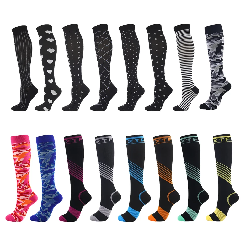 Men's Women's Sports Compression Socks Funny Pattern Balloon Point Leg Pressure Running Riding Multicolor Compression Socks